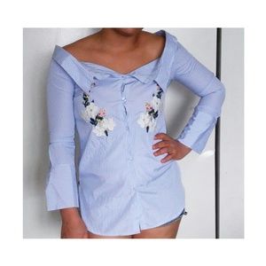 Beautiful lucky loaves blue and white size L